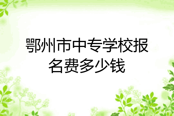 鄂州市中专学校报名费多少钱