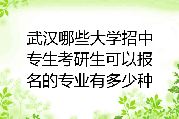 武汉哪些大学招中专生考研生可以报名的专业有多少种