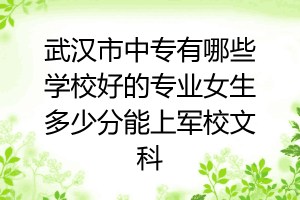 武汉市中专有哪些学校好的专业女生多少分能上军校文科