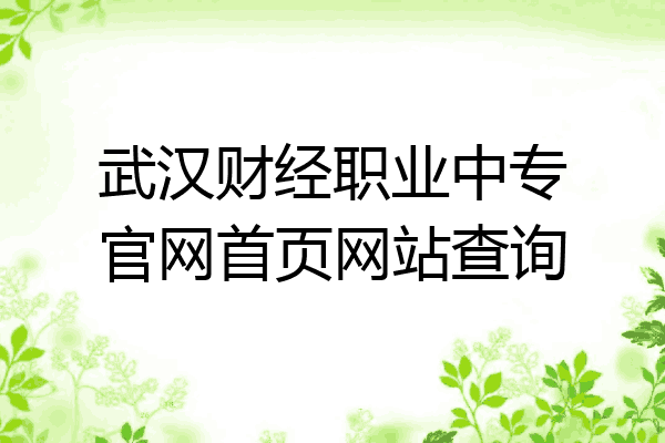 武汉财经职业中专官网首页网站查询