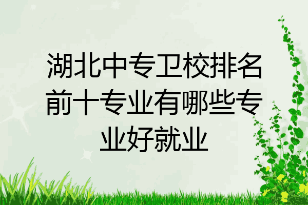 湖北中专卫校排名前十专业有哪些专业好就业