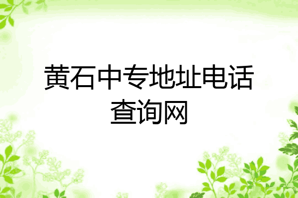 黄石中专地址电话查询网