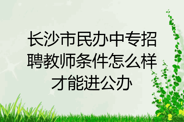 长沙市民办中专招聘教师条件怎么样才能进公办