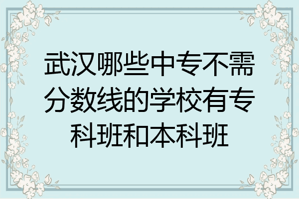 武汉哪些中专不需分数线的学校有专科班和本科班