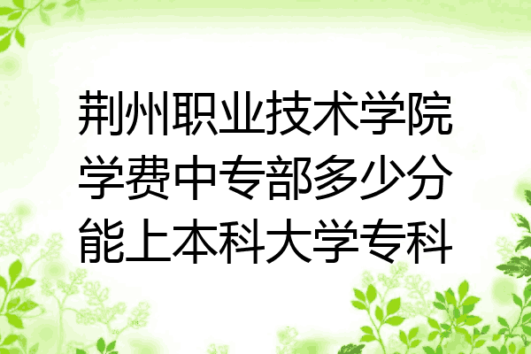 荆州职业技术学院学费中专部多少分能上本科大学专科
