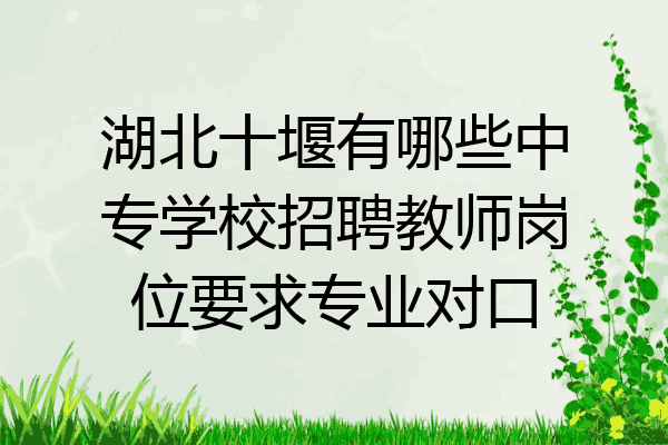 湖北十堰有哪些中专学校招聘教师岗位要求专业对口