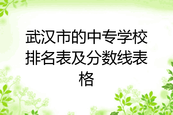 武汉市的中专学校排名表及分数线表格