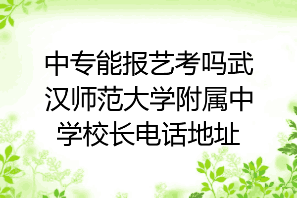 中专能报艺考吗武汉师范大学附属中学校长电话地址