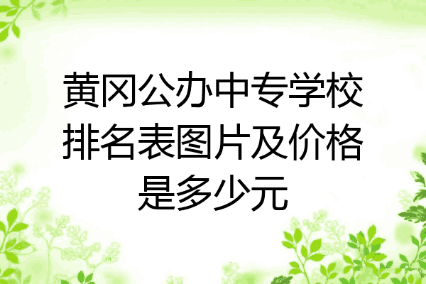 黄冈公办中专学校排名表图片及价格是多少元
