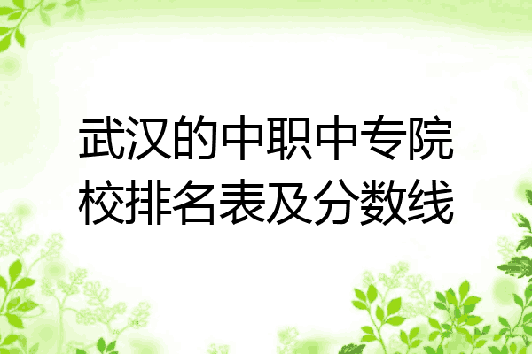 武汉的中职中专院校排名表及分数线