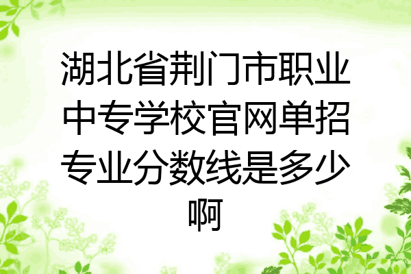湖北省荆门市职业中专学校官网单招专业分数线是多少啊