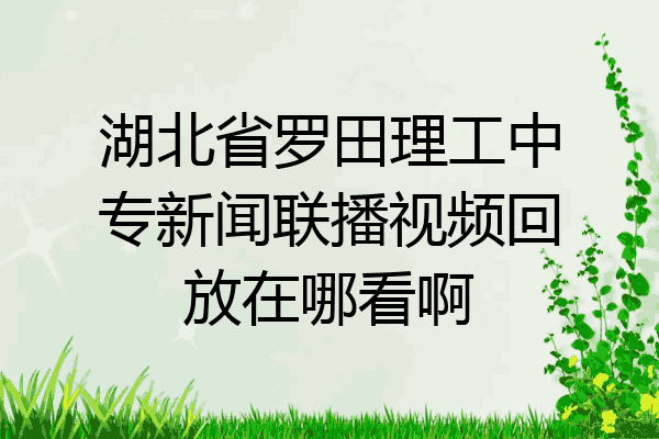 湖北省罗田理工中专新闻联播视频回放在哪看啊