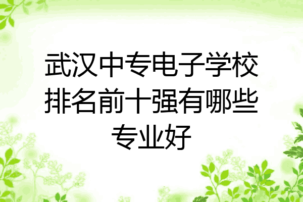 武汉中专电子学校排名前十强有哪些专业好