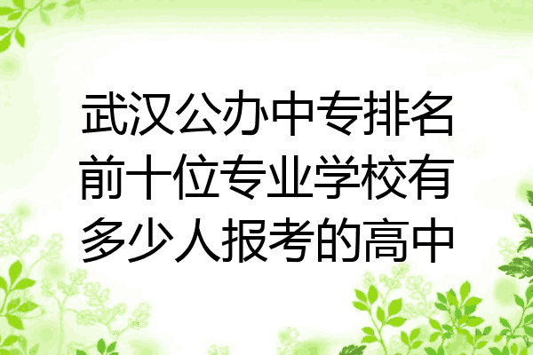 武汉公办中专排名前十位专业学校有多少人报考的高中