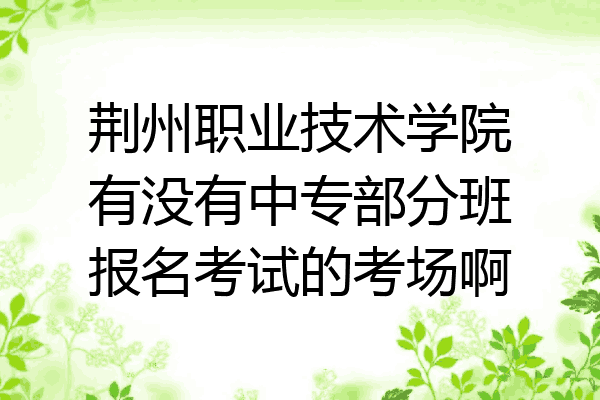 荆州职业技术学院有没有中专部分班报名考试的考场啊