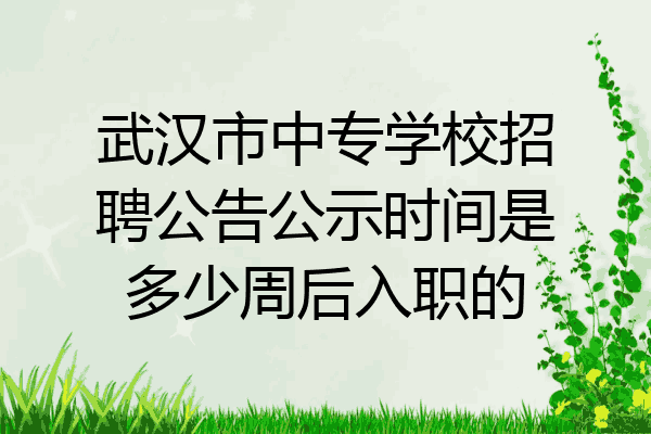 武汉市中专学校招聘公告公示时间是多少周后入职的