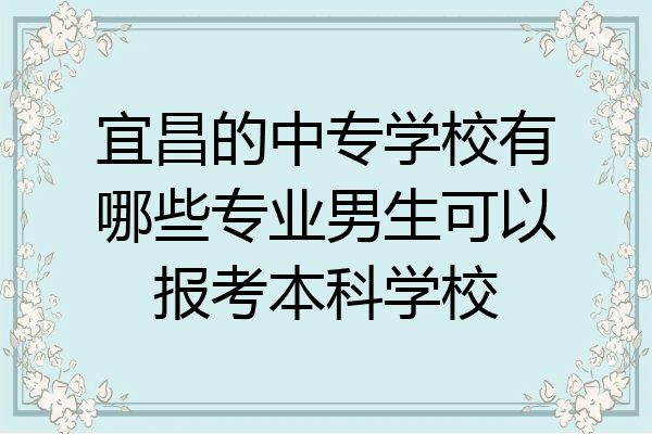 宜昌的中专学校有哪些专业男生可以报考本科学校