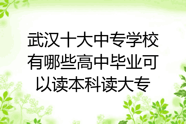 武汉十大中专学校有哪些高中毕业可以读本科读大专