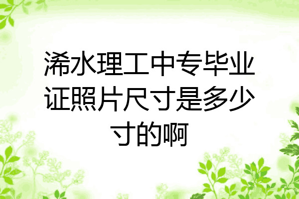 浠水理工中专毕业证照片尺寸是多少寸的啊