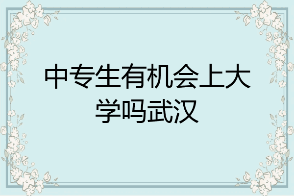 中专生有机会上大学吗武汉