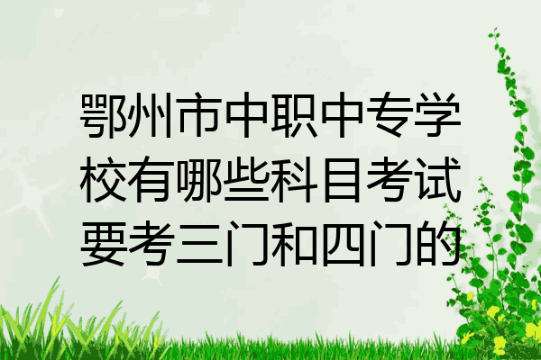 鄂州市中职中专学校有哪些科目考试要考三门和四门的