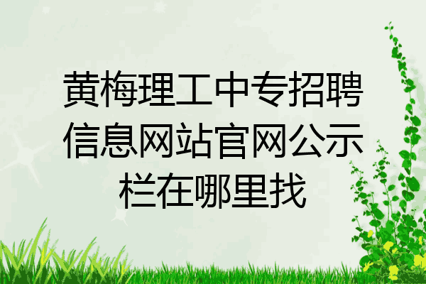 黄梅理工中专招聘信息网站官网公示栏在哪里找