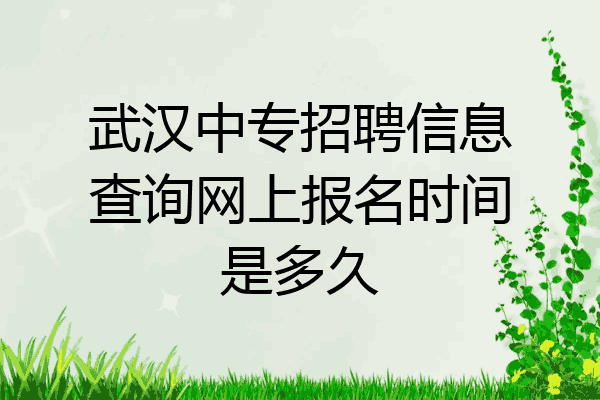 武汉中专招聘信息查询网上报名时间是多久