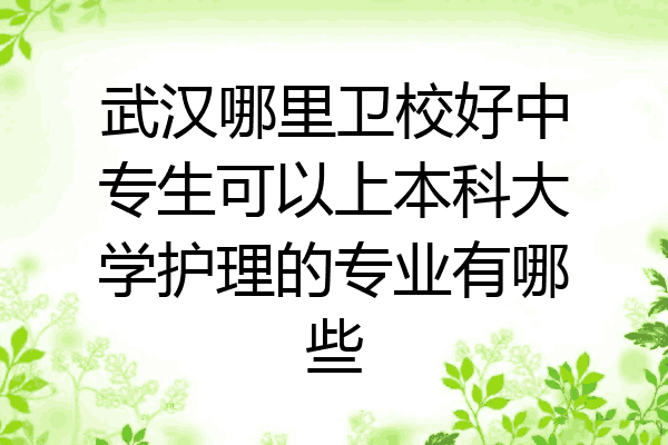 武汉哪里卫校好中专生可以上本科大学护理的专业有哪些
