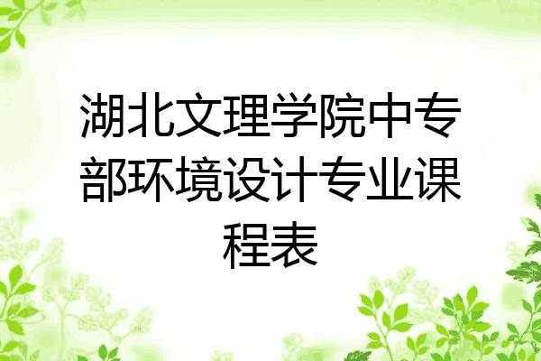 湖北文理学院中专部环境设计专业课程表