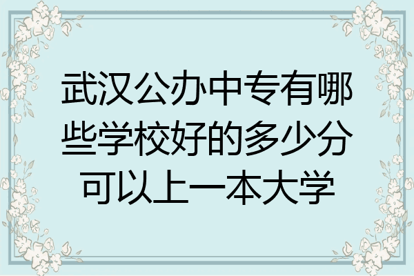 武汉公办中专有哪些学校好的多少分可以上一本大学