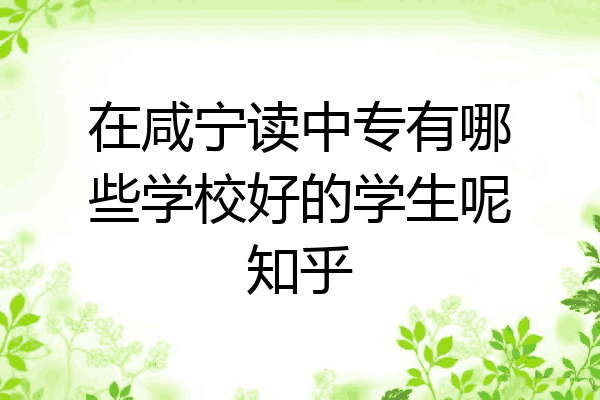 在咸宁读中专有哪些学校好的学生呢知乎