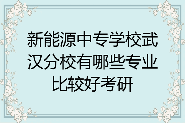 新能源中专学校武汉分校有哪些专业比较好考研