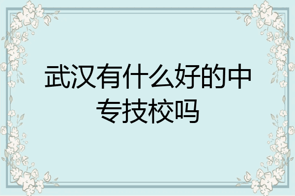 武汉有什么好的中专技校吗