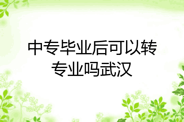 中专毕业后可以转专业吗武汉