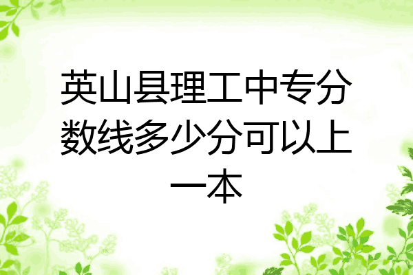 英山县理工中专分数线多少分可以上一本