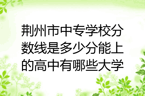 荆州市中专学校分数线是多少分能上的高中有哪些大学