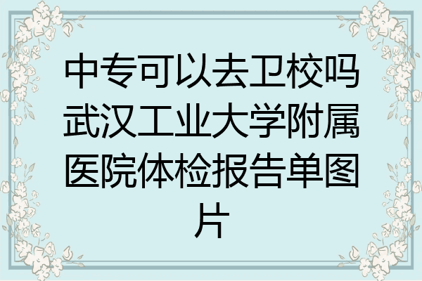 中专可以去卫校吗武汉工业大学附属医院体检报告单图片