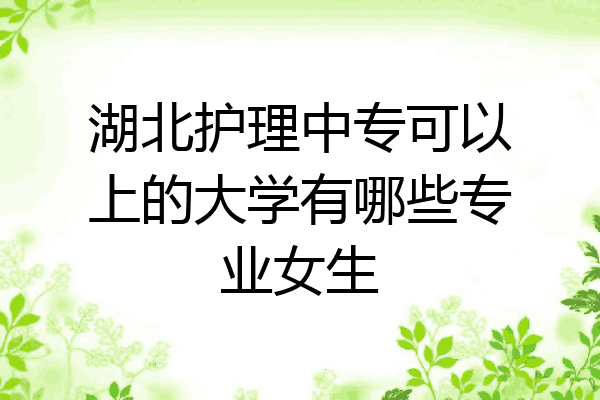 湖北护理中专可以上的大学有哪些专业女生