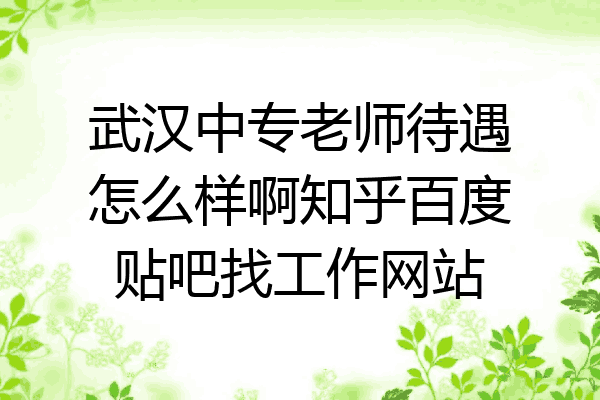 武汉中专老师待遇怎么样啊知乎百度贴吧找工作网站