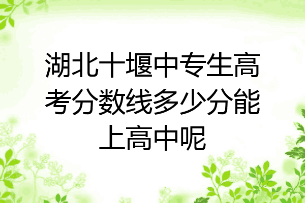 湖北十堰中专生高考分数线多少分能上高中呢