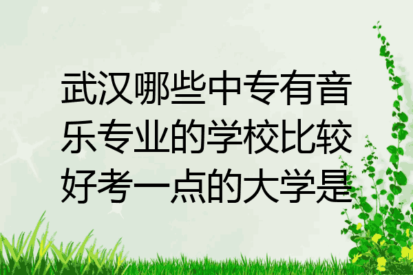 武汉哪些中专有音乐专业的学校比较好考一点的大学是