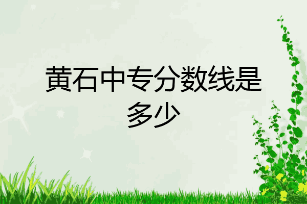黄石中专分数线是多少