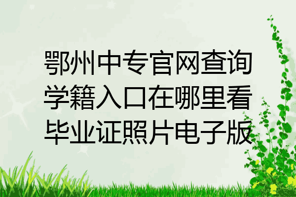 鄂州中专官网查询学籍入口在哪里看毕业证照片电子版