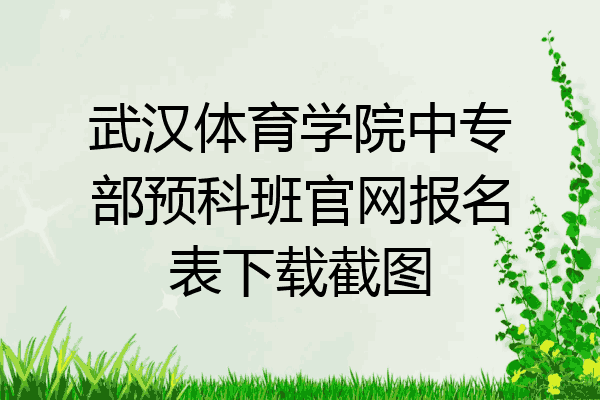 武汉体育学院中专部预科班官网报名表下载截图