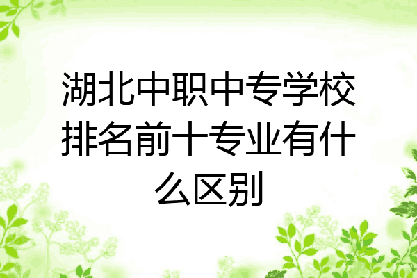 湖北中职中专学校排名前十专业有什么区别