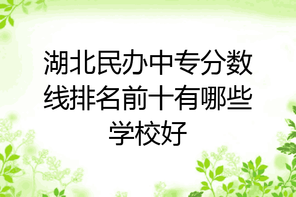 湖北民办中专分数线排名前十有哪些学校好