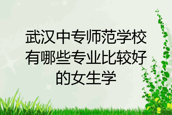 武汉中专师范学校有哪些专业比较好的女生学