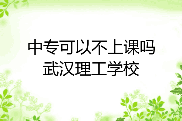 中专可以不上课吗武汉理工学校