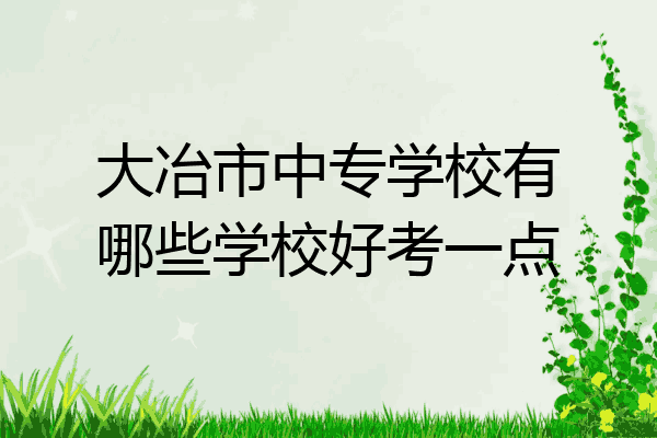 大冶市中专学校有哪些学校好考一点