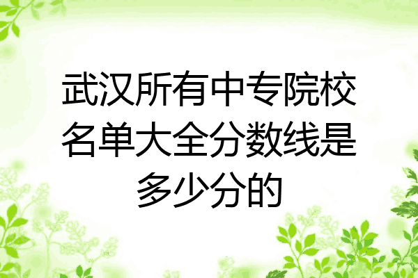 武汉所有中专院校名单大全分数线是多少分的